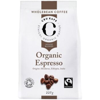 CRU Kafe Organic Fairtrade Espresso Coffee Beans (227g)
