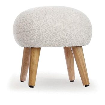 Cuddleco Foot Stool Boucle-off White