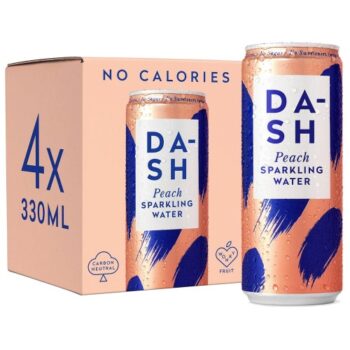 Dash Peach Infused Sparkling Water (4 x 330ml)