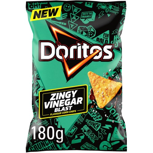 Doritos Zingy Salt & Vinegar Tortilla Chips Sharing Bag Crisps (180g)