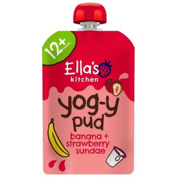 Ella's Kitchen Organic Strawberry And Banana Sundae Yog-y Pud Toddler Pud Baby Food Pouch 12m+ (90g)