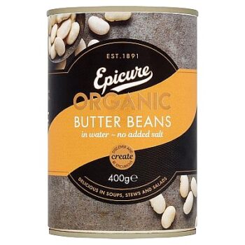 Epicure Organic Butter Beans in Water drained (240g)
