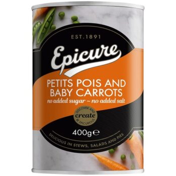 Epicure Petit Pois & Whole Baby Carrots in Water (400g)