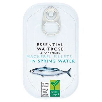 Essential Mackerel Fillets in Spring Water drained (82g)