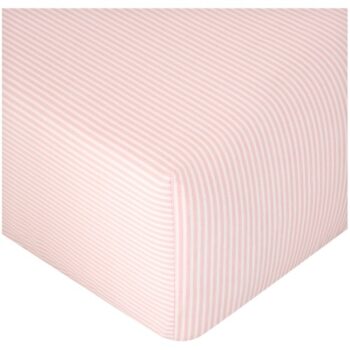 F&F Home 100% Cotton Pink Stripe Fitted Sheet Double