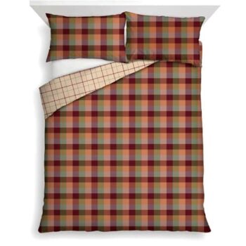 F&F Home Autumn Check Brushed Duvet Set Double