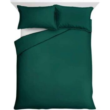 F&F Home Bedding 100% Cotton Oxford Edge Duvet Set Green Double
