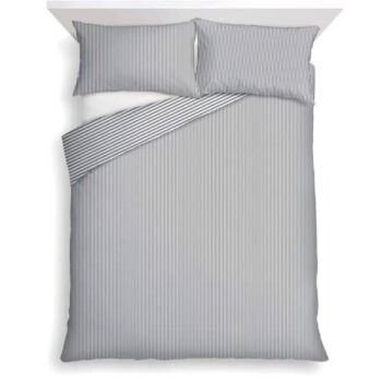 F&F Home Bedding Grey Stripe Duvet Set Double