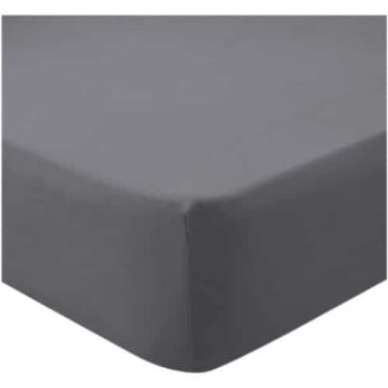 F&F Home Bedding Poly Cotton Fitted Sheet Grey Double