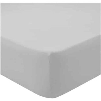 F&F Home Bedding Poly Cotton Fitted Sheet Silver Double