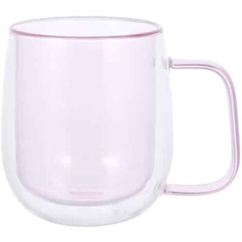 F&F Home Double Walled Pink Glass Mug