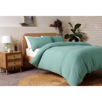F&F Home Duck Egg Muslin Duvet Set Double