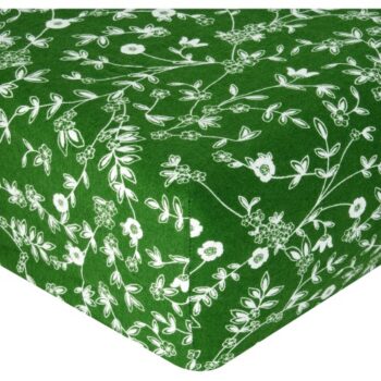 F&F Home Green Floral Brushed Fitted Sheet Double