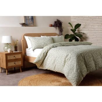 F&F Home Green Floral Duvet Set Double