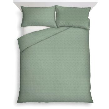 F&F Home Green Textured Jersey Duvet Set Double