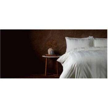 F&F Home Hotel White Sateen Stripe Duvet Set Double