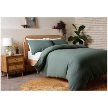 F&F Home Muslin Green Duvet Set Double