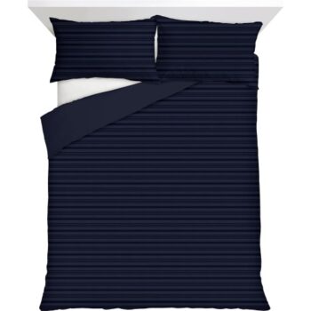 F&F Home Navy Stripe Jersey Duvet Set Double