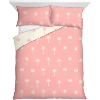 F&F Home Pink Palm Tree Duvet Set Double