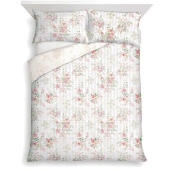 F&F Home Textured Pretty Floral Duvet Set Double