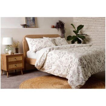 F&F Home Washed Cotton Detailed Floral Duvet Set Double