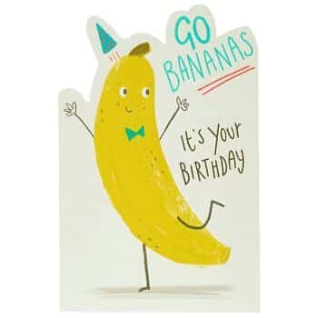 George Home Go Bananas Die Cut Birthday Card