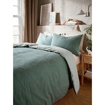 George Home Reversible Textured Double Duvet Set