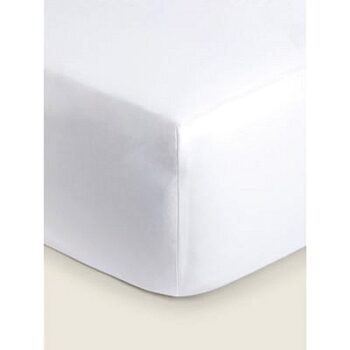 George Home White Luxuriously Soft 100% Cotton 400 Thread Count Fitted Sheet Double