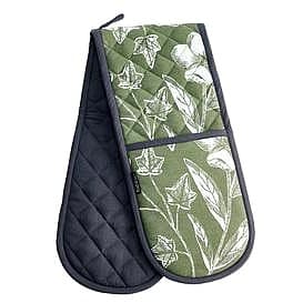 Habitat Floral Double Oven Glove Green
