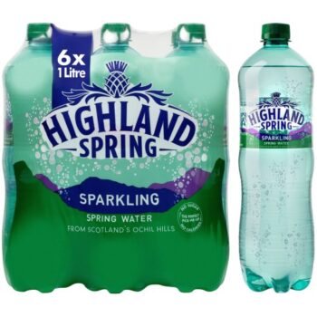 Highland Spring Sparkling Spring Water Bottles 6x1litre (6 x 1l)