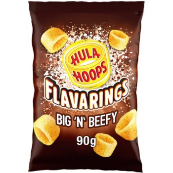 " Hula Hoops Flavarings Big'N'Beefy Sharing Crisps 90g"
