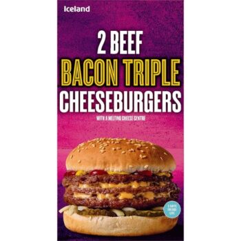 Iceland 2 Beef Bacon Triple Cheeseburgers (354g)