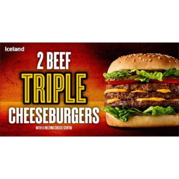 Iceland 2 Beef Triple Cheeseburgers (354g)