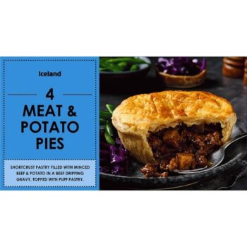 Iceland 4 Meat & Potato Pies (664g)