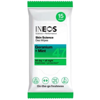 INEOS Skin Science Deodorant Wipes Geranium Mint