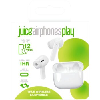 Juice Airphones Play True Wireless Bluetooth In Ear Headphones White