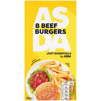 JUST ESSENTIALS by ASDA Just Essentials 8 Beef Burgers (397g)