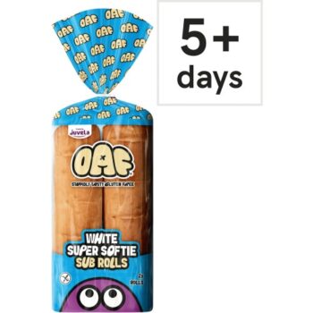 JUVELA OAF Gluten Free White Super Softie 2 Sub Rolls