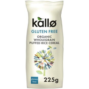 Kallo Organic Rice Puffs Cereal Gluten Free Wholegrain (225g)