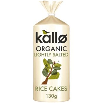 Kallo Organic Wholegrain Rice Cakes Lightly Salted Low Fat Thick Slightly Salted (130g)