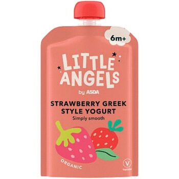 LITTLE ANGELS by ASDA Organic Strawberry Greek Style Yogurt 6+M (90g)