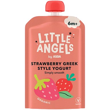 LITTLE ANGELS by ASDA Organic Strawberry Greek Style Yogurt 6+M (90g)