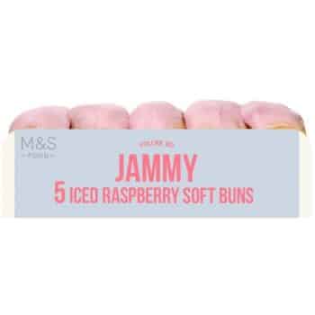 M&S Iced Raspberry Soft Buns
