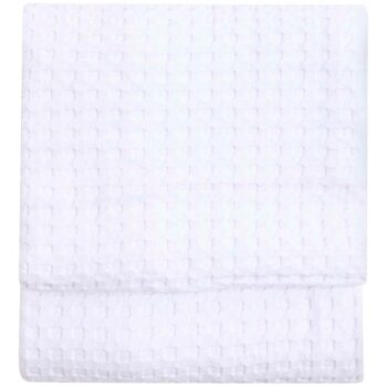 M&S Pure Cotton Large Waffle Throw Soft White