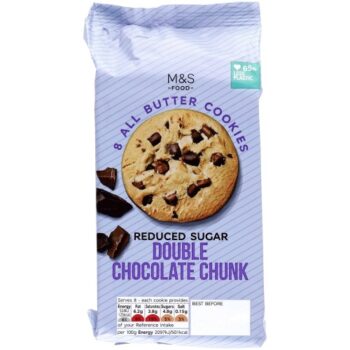 M&S Reduced Sugar Double Chocolate Chunk Cookies (200g)
