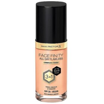 Max Factor Facefinity All Day Flawless 3 in 1 Vegan Foundation 45 Warm Almond (30ml)