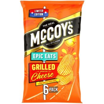 McCoy's Epic Eats Grilled American Cheese Flavour Ridge Cut Potato Crisps