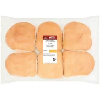 Morrisons 6 Large White Baps
