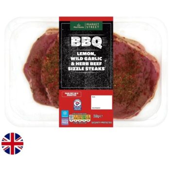 Morrisons British Beef Sizzle Steaks With Lemon Garlic & Herb
