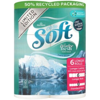 Morrisons Oh So Soft 6 Winter Fresh Toilet Tissue Longer Rolls
